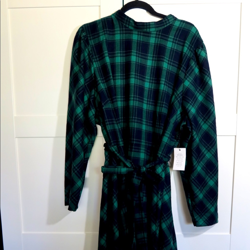 Plus size plaid flannel dress
